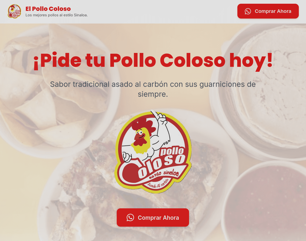 Banner de Pollo Coloso Landing Page