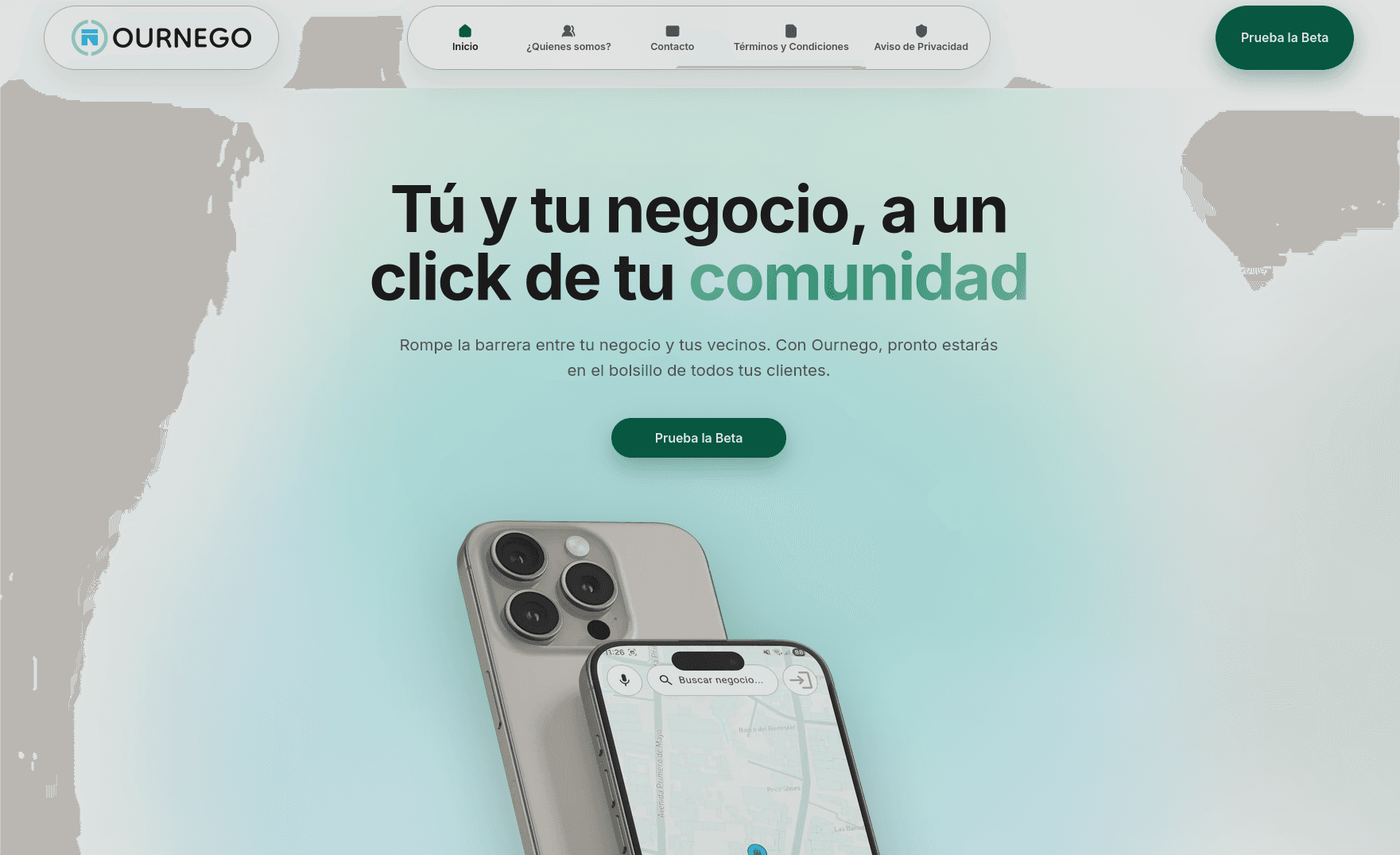 Vista previa de Registro Gratis en Ournego